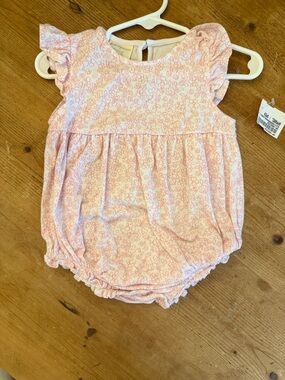 First Impressions Light Pink Floral Baby Romper